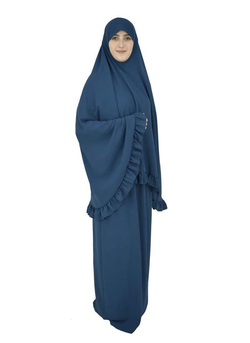 DAMAS COLLECTION Two Piece Islamic prayer dress for girls kids and women -Prayer Clothes for girls and Muslim Women-Prayer Abaya For women and girls kids- Umrah essentials for women -Prayer dress women  - Image 4