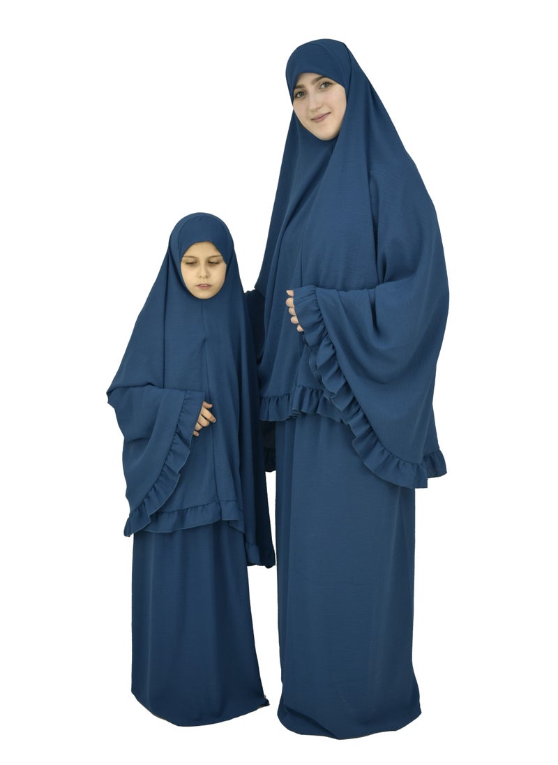 DAMAS COLLECTION Two Piece Islamic prayer dress for girls kids and women -Prayer Clothes for girls and Muslim Women-Prayer Abaya For women and girls kids- Umrah essentials for women -Prayer dress women  - Image 1