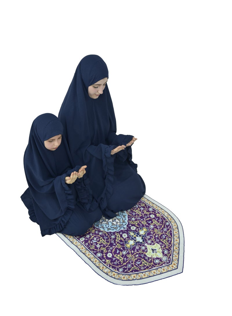  داماس كولكشن طقم صلاة للاطفال والامهات حجاب وتنورة - طقم ملابس الصلاة للبنات والامهات - اسدال  صلاة - لبس صلاة - لباس الصلاة - Image 3