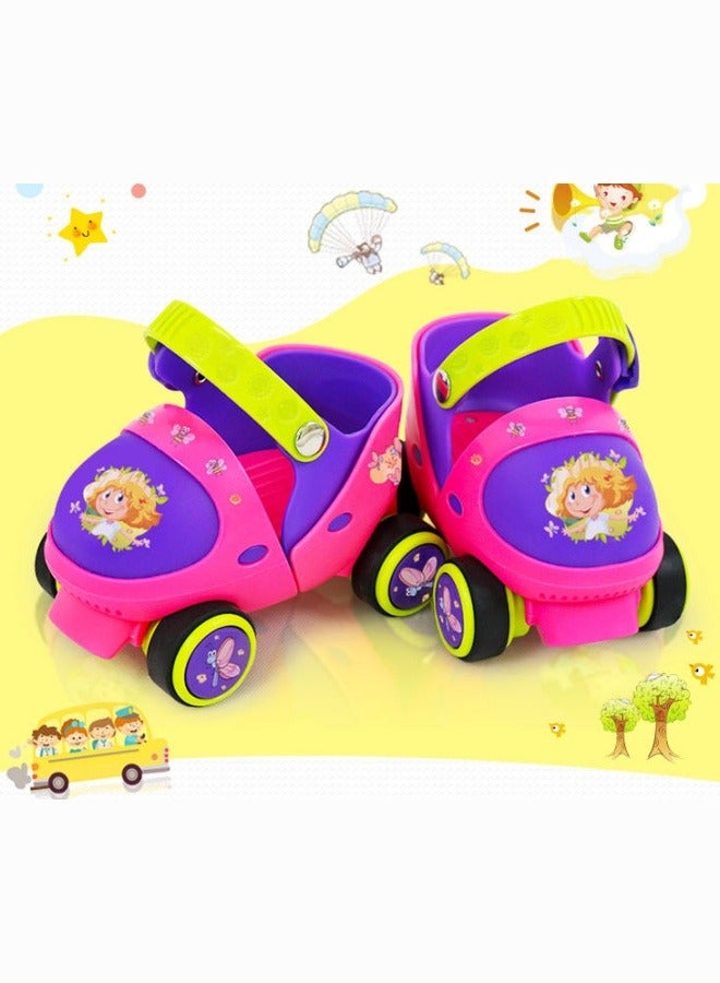 Little Princess Pattern Kids Roller Skate for Girls Boys Ages 2-6 Years Old, Adjustable Toddler Rollerskates, Children Beginner Roller Skate With Protective Gear Pink - Image 4