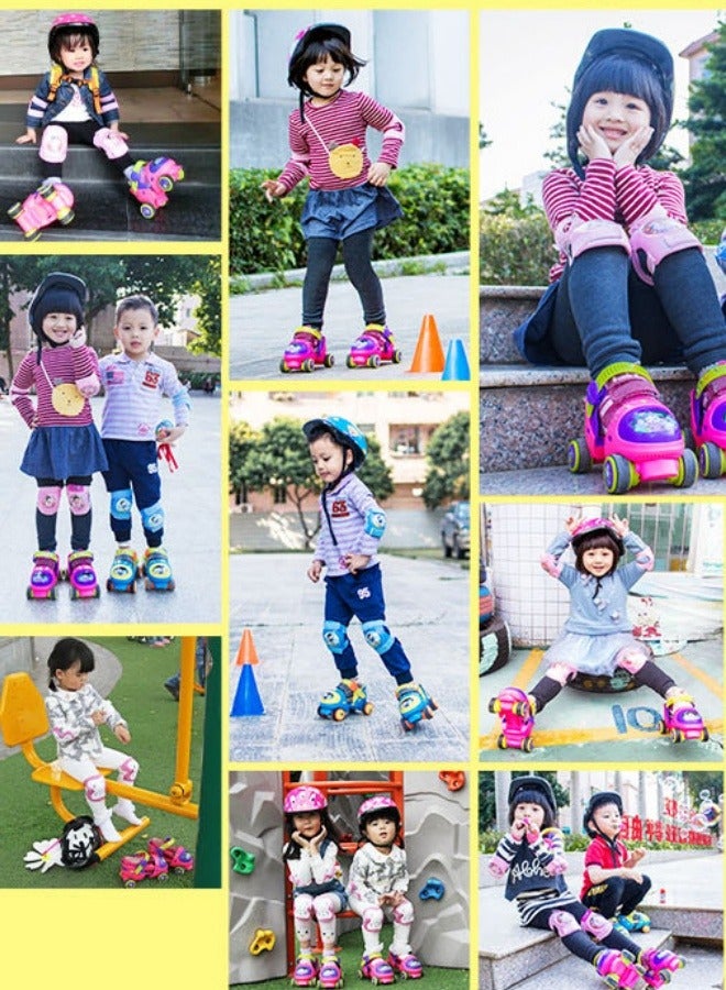 Little Princess Pattern Kids Roller Skate for Girls Boys Ages 2-6 Years Old, Adjustable Toddler Rollerskates, Children Beginner Roller Skate With Protective Gear Pink - Image 3
