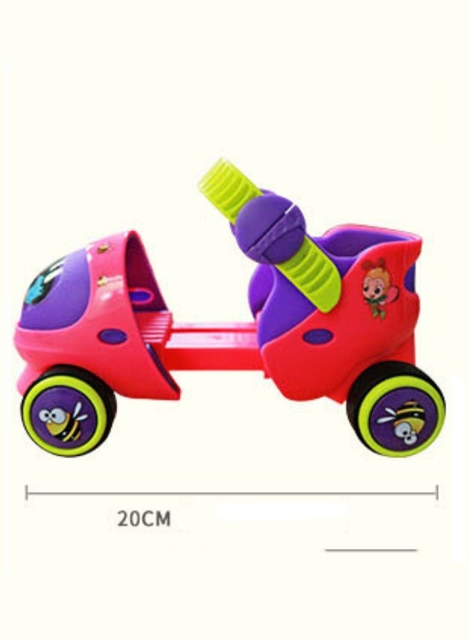 Little Princess Pattern Kids Roller Skate for Girls Boys Ages 2-6 Years Old, Adjustable Toddler Rollerskates, Children Beginner Roller Skate With Protective Gear Pink - Image 2