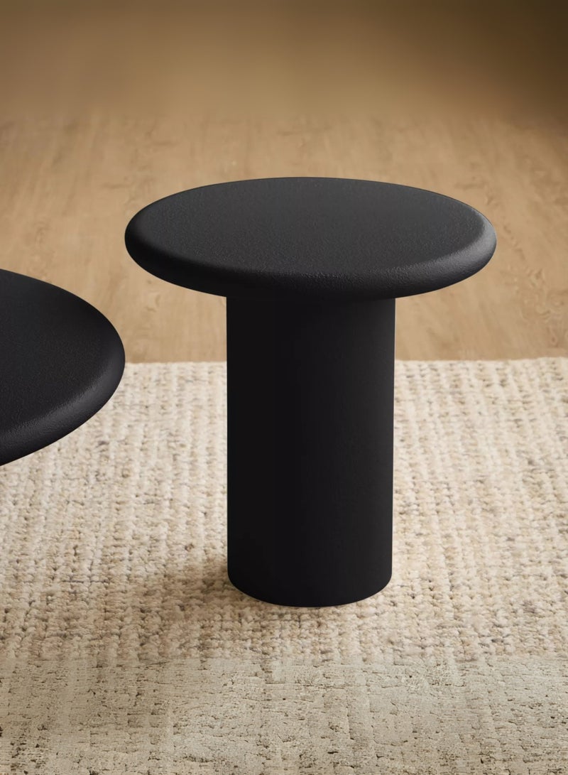 Karnak Sway 2-Piece Modern Black Coffee Table & Side Table Set – Minimalist Round Center Tables for Living Room Balcony, Garden, Living Room Table Bed Room - Image 2