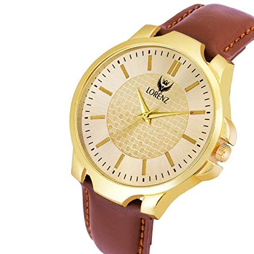 LORENZ Analog Golden Dial Watch & Tan Wallet Combo for Men- CM-305WL-31 - Image 4
