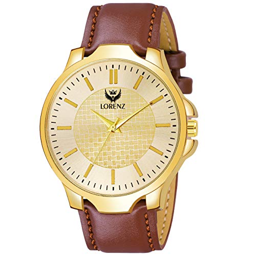 LORENZ Analog Golden Dial Watch & Tan Wallet Combo for Men- CM-305WL-31 - Image 3