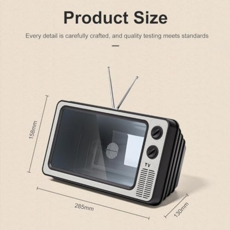 Phone Screen Magnifier, 12 Inch Retro TV Amplifier for Mobile Devices, 3D HD Visual Enlarger for Movies Videos Games, Compatible with All Phones, Innovative Gadgets Gift for Dad Mom - Image 3