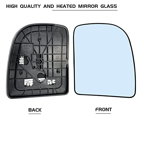 SKARUMMER Passenger Right Side Heated Mirror Glass Replacement for 2002-2014 Ford E150 E250 E350 E450, 2000-2005 Ford Excursion, 1999-2007 Ford F-250 F-350 F-450 F-550 Side View Heated Convex Mirror - Image 2