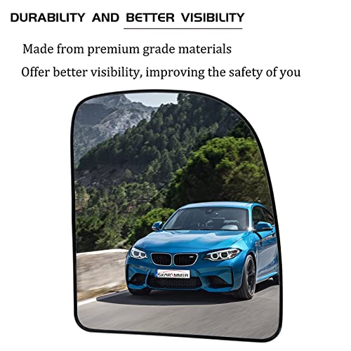 SKARUMMER Passenger Right Side Heated Mirror Glass Replacement for 2002-2014 Ford E150 E250 E350 E450, 2000-2005 Ford Excursion, 1999-2007 Ford F-250 F-350 F-450 F-550 Side View Heated Convex Mirror - Image 3