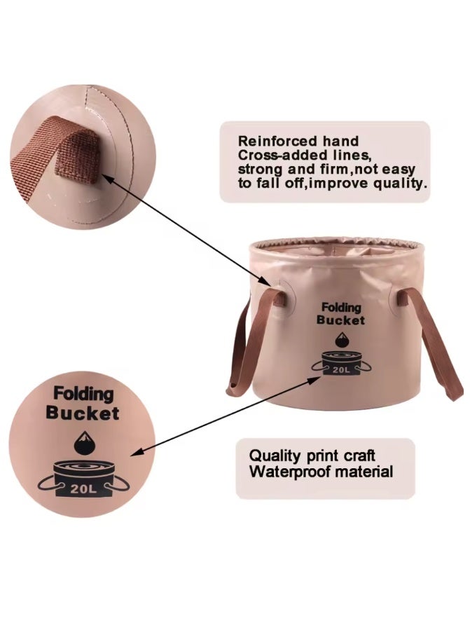 دلو متعدد الوظائف قابل للطي للتخزين في الهواء الطلق مناسب للأنشطة الخارجية والرياضة والسفر والتخييم والمشي لمسافات طويلة وصيد الأسماك - Image 2