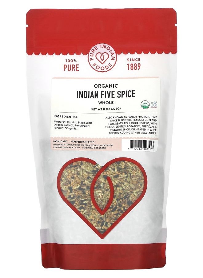 Pure Indian Foods Organic Indian Five Spice Whole 8 oz (226 g) 