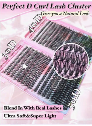 640-Piece Individual Lash Cluster Kit – High Density 30D-50D D Curl 9-16mm + Tools – Reusable, Natural to Bold Look - view 2