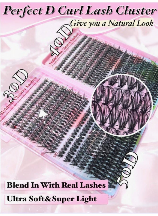 Shein 640-Piece Individual Lash Cluster Kit – High Density 30D-50D D Curl 9-16mm + Tools – Reusable, Natural to Bold Look - Image 2