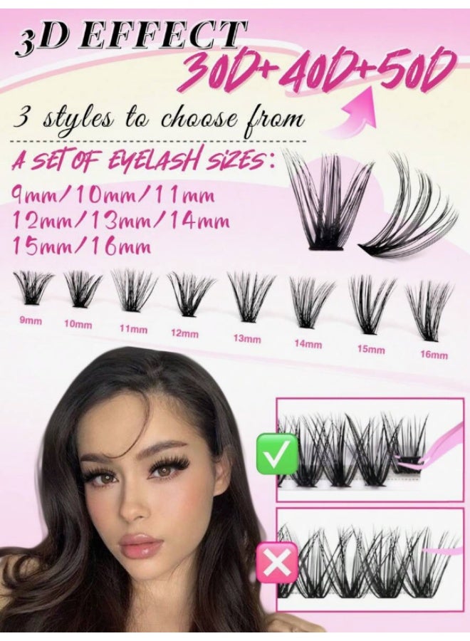 Shein 640-Piece Individual Lash Cluster Kit – High Density 30D-50D D Curl 9-16mm + Tools – Reusable, Natural to Bold Look - Image 4