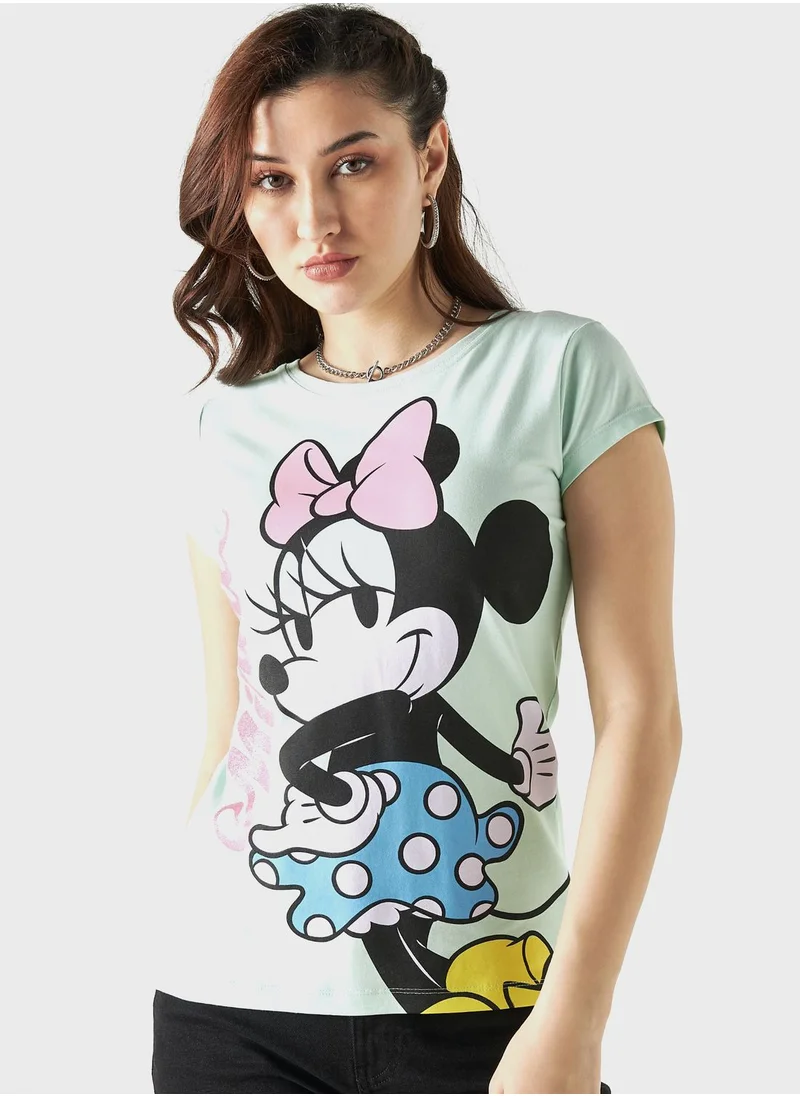 SP Characters Minnie Mouse Print T-Shirt