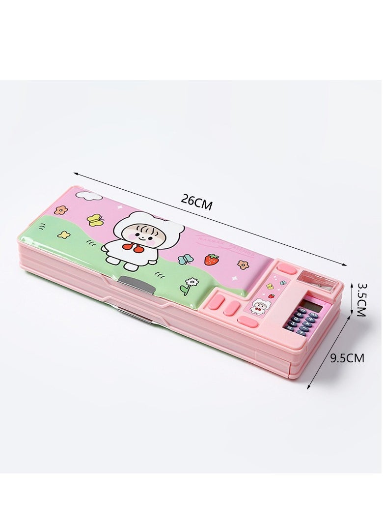 Generic - Pop up Multifunction Pencil Case with Calculator Sharpener Back to School Astronaut Pencil Box Cartoon Pen Box Organizer Gift Birthday Present for Kids Boys Girls (2 pcs) - Image 1
