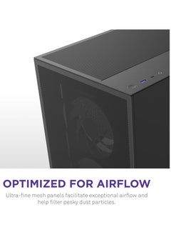 NZXT H5 Flow RGB 2024 Compact ATX Mid-Tower PC Gaming Case, High Airflow, F360 RGB Core (CV) Included 360mm Front and 240mm Top Radiator Support, Cable Management, Tempered Glass (Black)  - Image 4