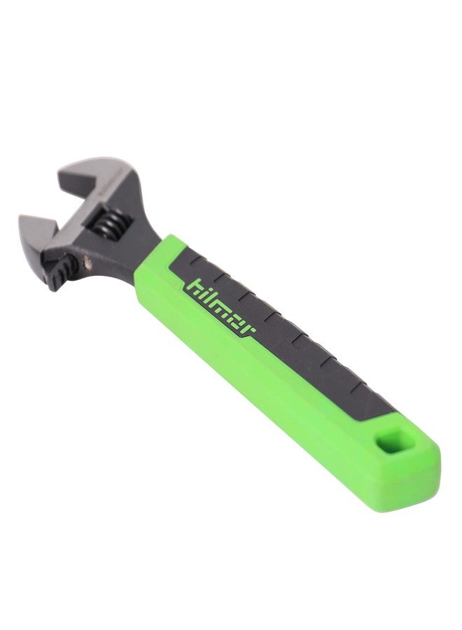 Hilmor 10" Adjustable Crescent Wrench with Rubber Handle Grip, Black & Green, AW10 1885421 - Image 4
