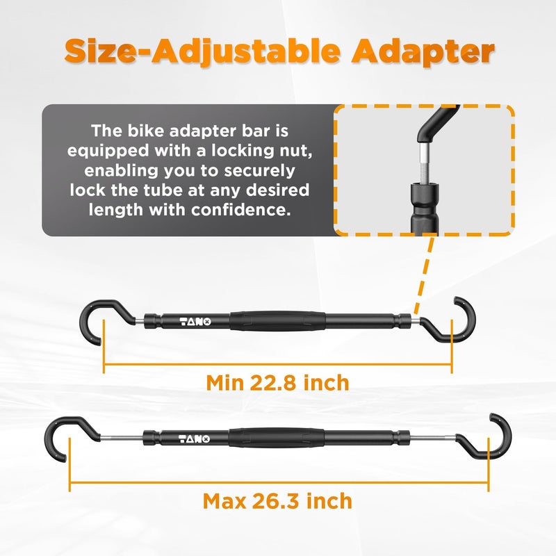 TANX CF-002A Bike Adapter Bar, Adjustable Bike Bar Adapter for Bike Rack, Mounting Non-Standard Frames on Step-Thru, Womenâ€™s & Folding E-Bikes, Heavy-Duty Design, Supports Up to 66lbs, Black - Image 4