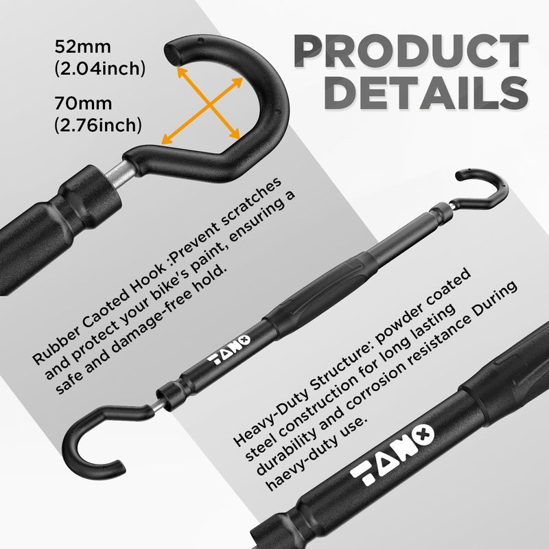 TANX CF-002A Bike Adapter Bar, Adjustable Bike Bar Adapter for Bike Rack, Mounting Non-Standard Frames on Step-Thru, Womenâ€™s & Folding E-Bikes, Heavy-Duty Design, Supports Up to 66lbs, Black - Image 5