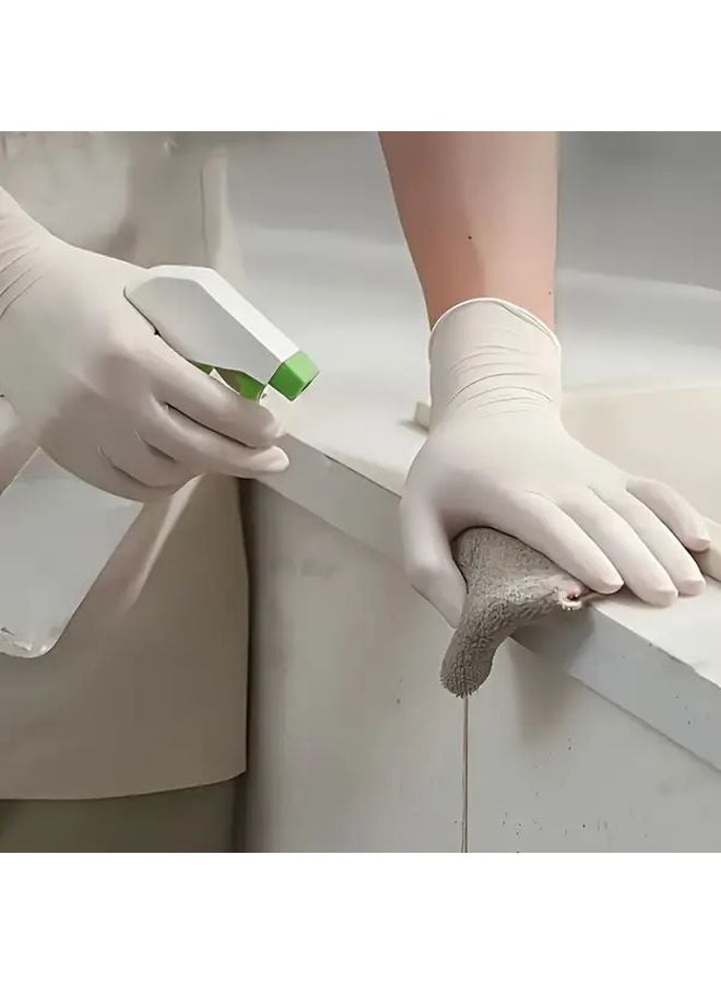 60 Pcs XL White Nitrile Gloves For Kitchen Cleaning Salon Nail Art - Image 3