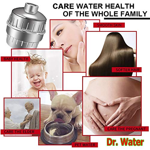DR.WATER Dr. Water Shower & Tap Filter - Best Quality Softener Purifier For Kitchen Bathroom With Vitamin C Prevent Hair Fall, Reduces Chlorine, Skin Protection From Heavy Metals, Salt 15 Stage (Chrome) - Image 5