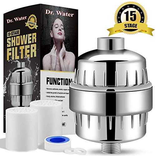 DR.WATER Dr. Water Shower & Tap Filter - Best Quality Softener Purifier For Kitchen Bathroom With Vitamin C Prevent Hair Fall, Reduces Chlorine, Skin Protection From Heavy Metals, Salt 15 Stage (Chrome) - Image 4