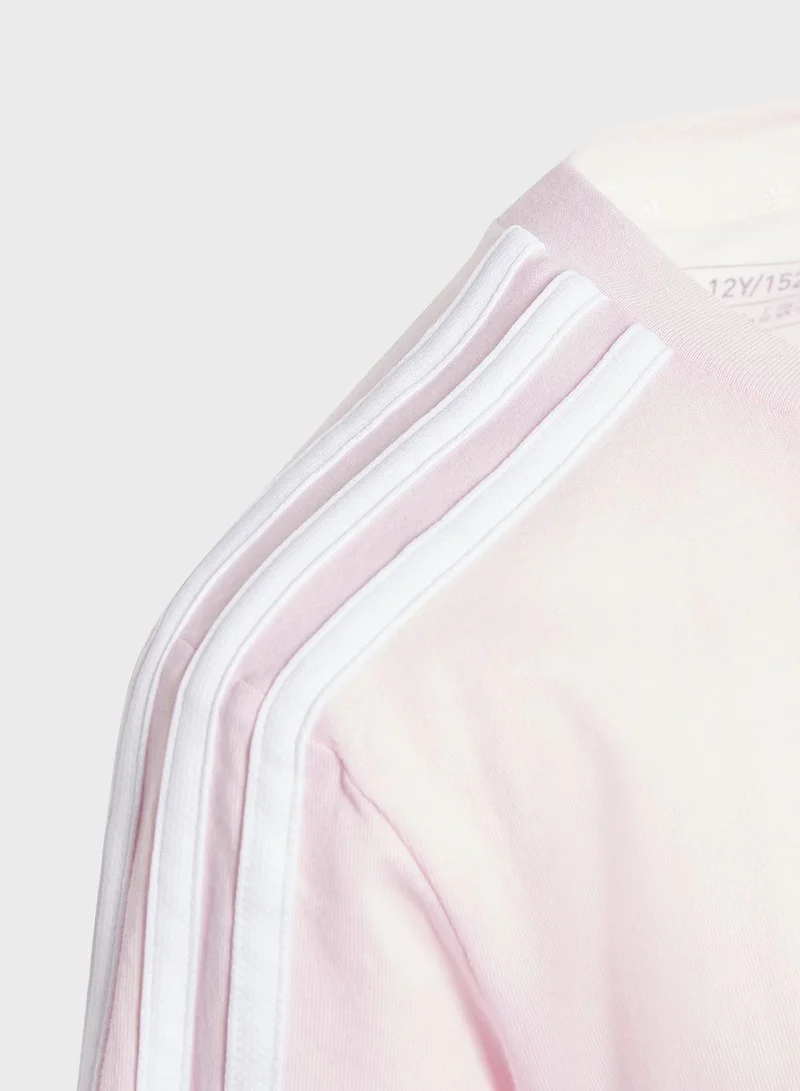 Adidas Tiberio 3-Stripes Colorblock Cotton T-Shirt Kids