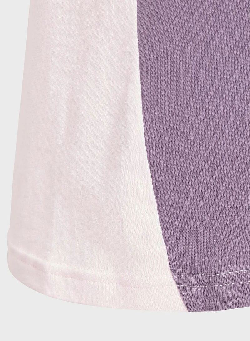 Adidas Tiberio 3-Stripes Colorblock Cotton T-Shirt Kids