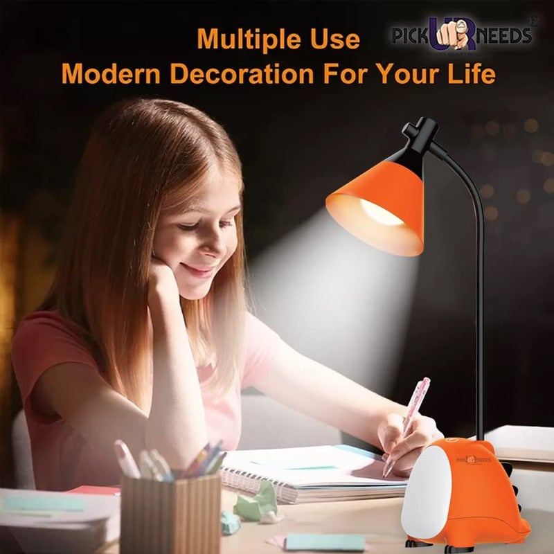 Pick Ur Needs Plastic Study Lamp/LED Table Lamp/Desk Lamp Rechargeable, Foldable Touch Dimmer With Usb Charging 3 Colors Modes,Orange - Image 4