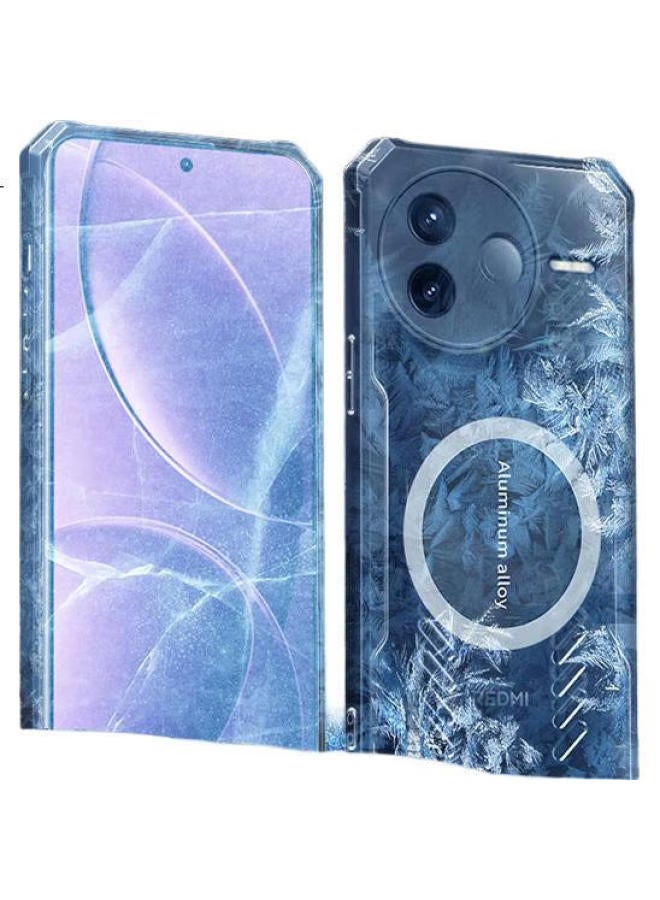 Freeson Heat Dissipation Phone Case For Xiaomi Redmi K80 Pro, Protective Cover With Lens Full Coverage, Anti-Drop Four Corners, Simple Transparent Design, Metal Magnetic Adsorption Compatible With Hea - Image 3