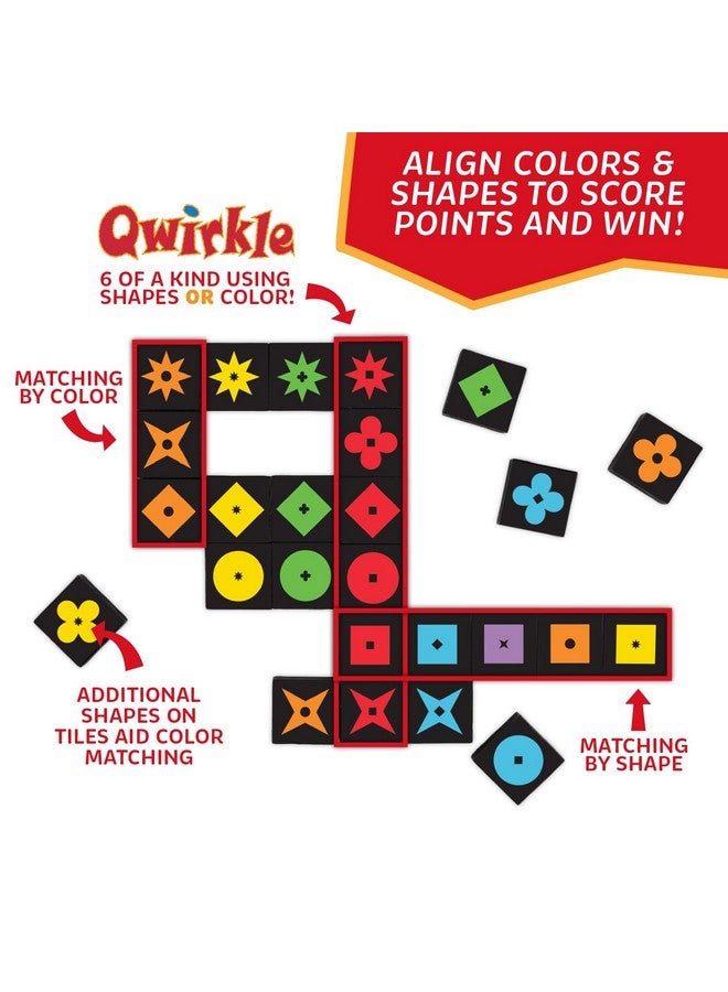 MindWare Qwirkle Color Blind Friendly Family Game Game for Kids and Adults - Fun Family Game Night Game for Concentration and Visual-Thinking Skills - Ages 6+ - Image 3