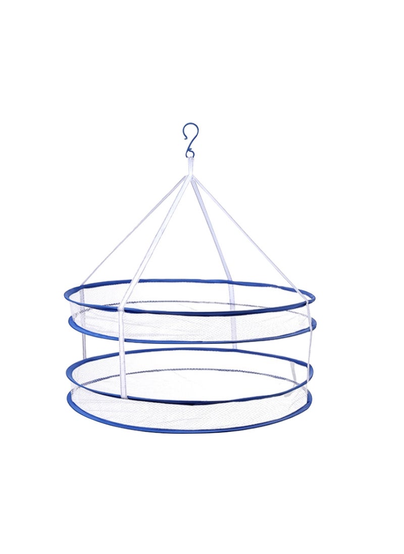 AIWANTO - Double Layer Folding Drying Rack Hanging Clothes Laundry Mesh Basket - Image 1