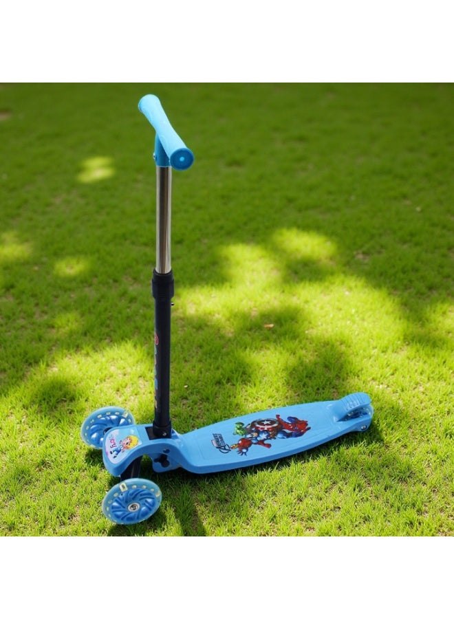 EASY FUTURE Foldable Kick Scooter for Kids 3-8: Height-Adjustable Handle, LED Wheels, Rear Brake Features - Image 1