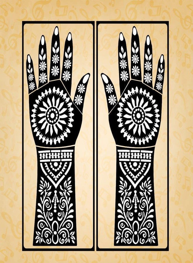 Ivana's Full Hand Paisley Mix Bridal Mehndi Stencil Sticker for Festive Events Easy to Use with Instant Beautiful Design | DES-1038 - Image 2