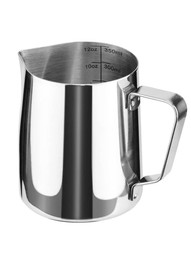 HOFASON Stainless Steel Milk Frothing Pitcher Cappuccino Pitcher Pouring Jug Espresso Cup Creamer Cup for Latte Art, 12 Ounce (350 ML) - Image 1
