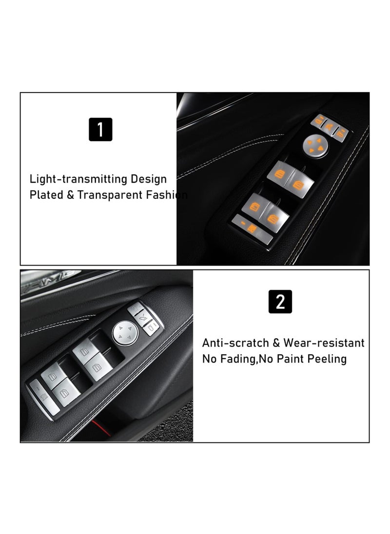 Y&D - Inner Door Power Window Switch Button Covers Trim Sticker, Replacement Compatible with Mercedes Benz A B C E G GLA CLA GLK GL ML GLE Class W204 W212 W246 W166 X166 X204, for Tesla Modle X S 14 PCS - Image 1
