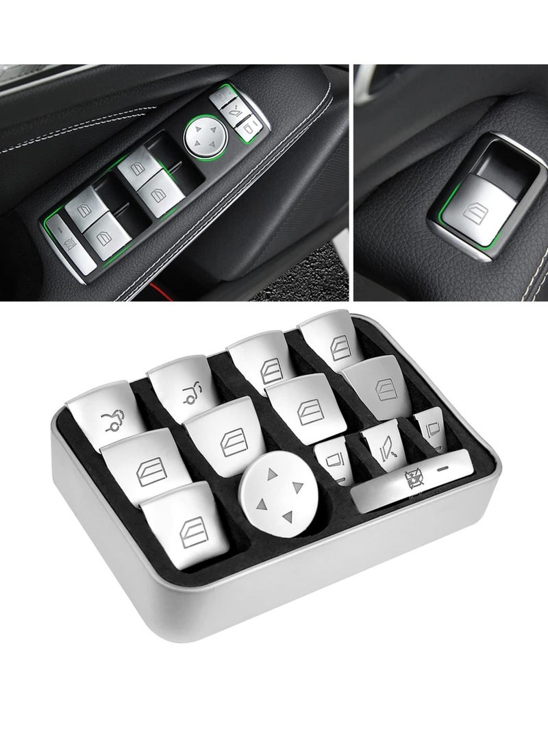 Y&D - Inner Door Power Window Switch Button Covers Trim Sticker, Replacement Compatible with Mercedes Benz A B C E G GLA CLA GLK GL ML GLE Class W204 W212 W246 W166 X166 X204, for Tesla Modle X S 14 PCS - Image 1