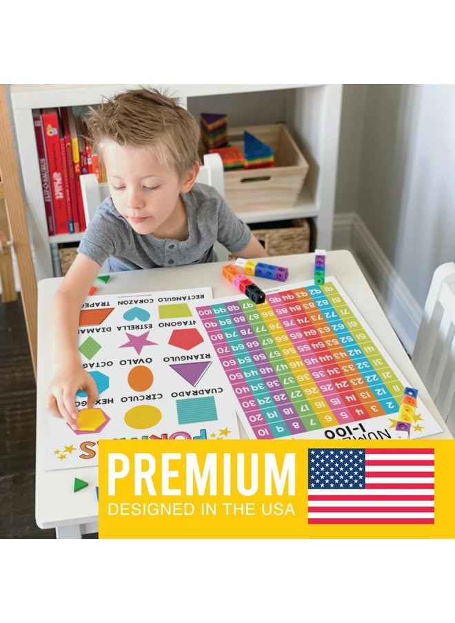 Hadley Designs 12 Colorful Spanish Educational Posters For Toddlers Spanish Posters For Classroom - Spanish Preschool Posters In Spanish Classroom Decorations, Classroom Decor Spanish Alphabet For Classroom Wall  - Image 3