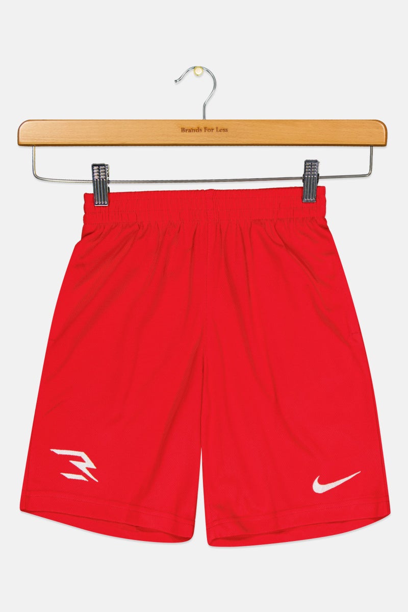 Nike 3Brand by Russell Wilson Kids Boys Embroidered Logo Training Shorts, Red - Image 2