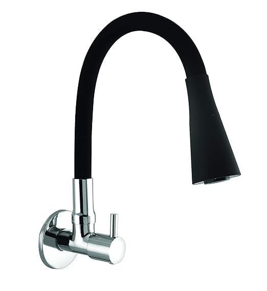 SEARENE BATHWARE Kitchen Sink Tap | Flexible Neck Wall Mount Mixer | Dual Flow Medium Shower & Foam | 360° Swivel Spout for Easy Use | Chrome Finish | Perfect for Modern Kitchens - Image 1