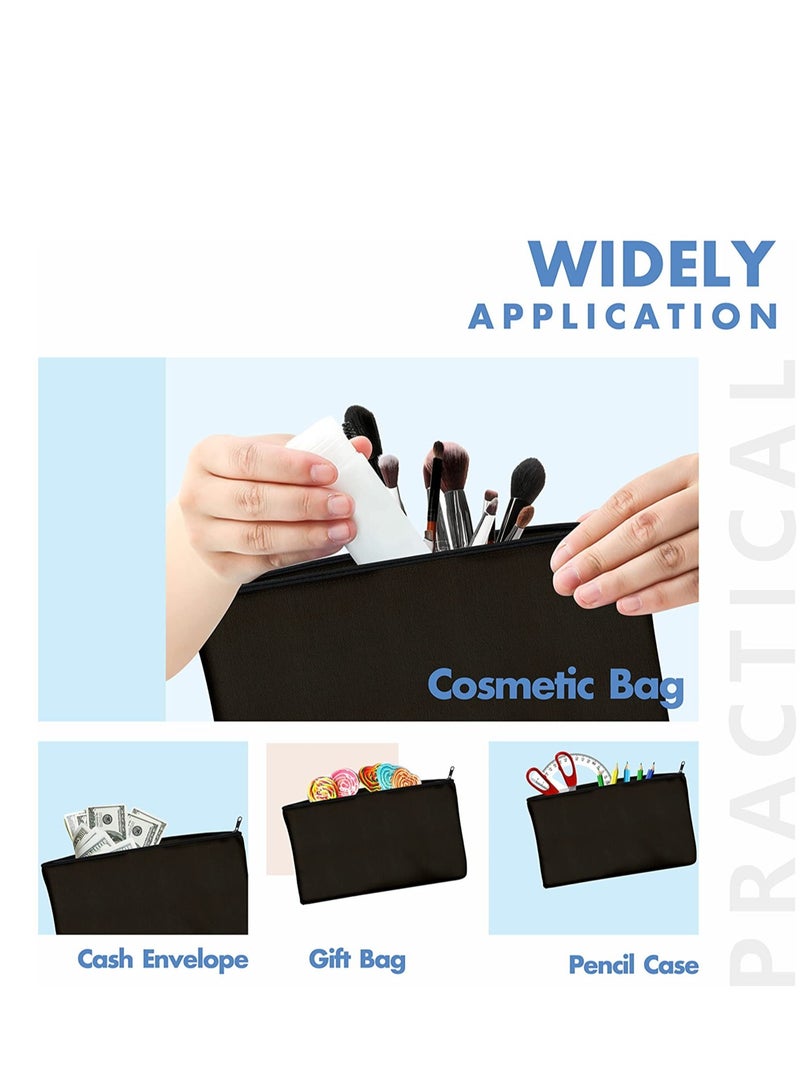 حقائب تجميل من قماش، حقيبة أقلام، حقائب بسحاب للحرف اليدوية، حقائب مكياج فارغة متعددة الوظائف، حقيبة أقلام لمنتجات التجميل، مستلزمات الحمام، القرطاسية، حقيبة سفر 10 قطع - Image 3