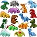 MAPIXO 16 Pack Plush Dinosaurs Bulk Mini Dinosaur Figures Assortment Keychain Toy Soft Dino Stuffed Animal Set Gifts for Kids Easter Basket Stuffers Goody Bag Filler Doll Machine Toddler Party Favors - Image 4