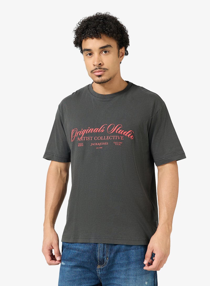 جاك اند جونز تيشيرت بياقة دائرية مزين برسمة - Image 1