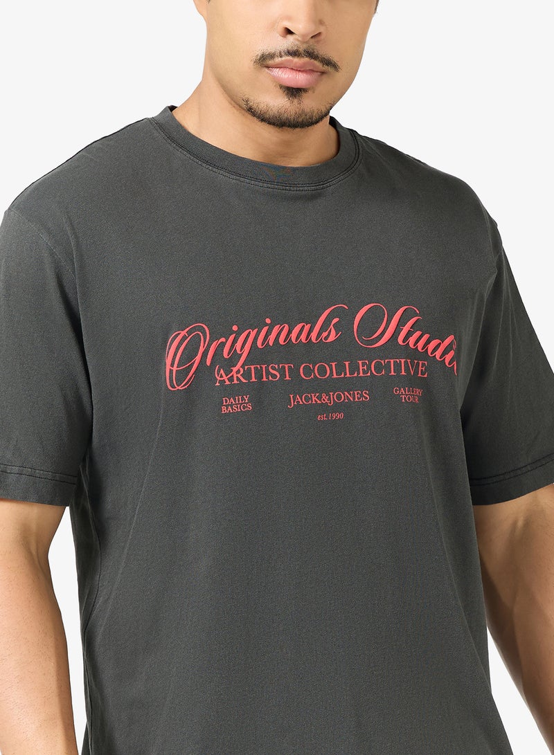 جاك اند جونز تيشيرت بياقة دائرية مزين برسمة - Image 3