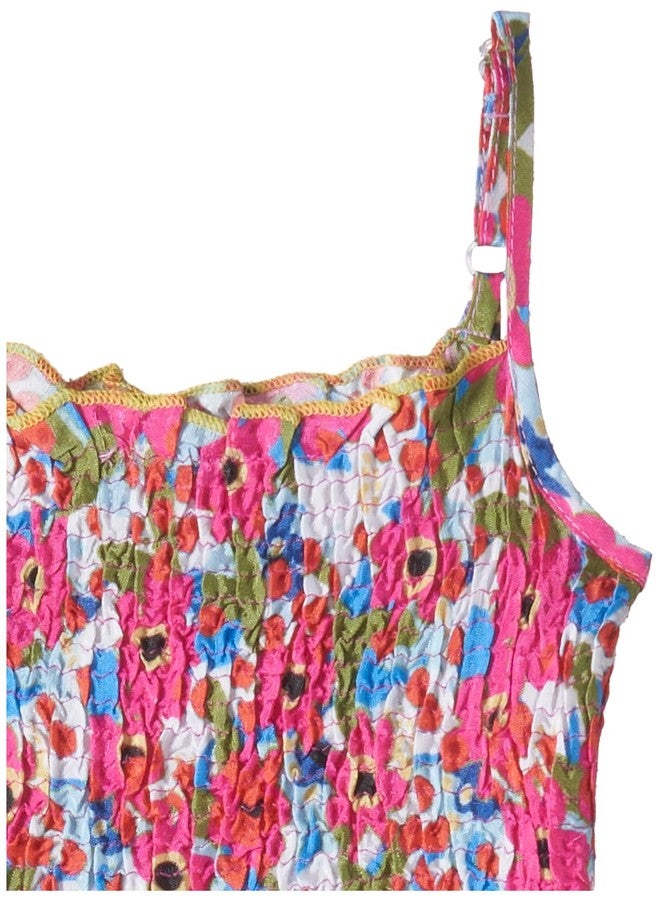 Biba Girls Light Pink Viscose Rayon Flared Printed Lehenga Set_6-7Y - Image 2