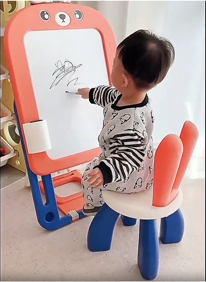 Art Easel for Kids,  Children's drawing board can erase graffiti board Adjustable Standing Rotatable Double Sided Easel  for Toddlers Boys and Girls