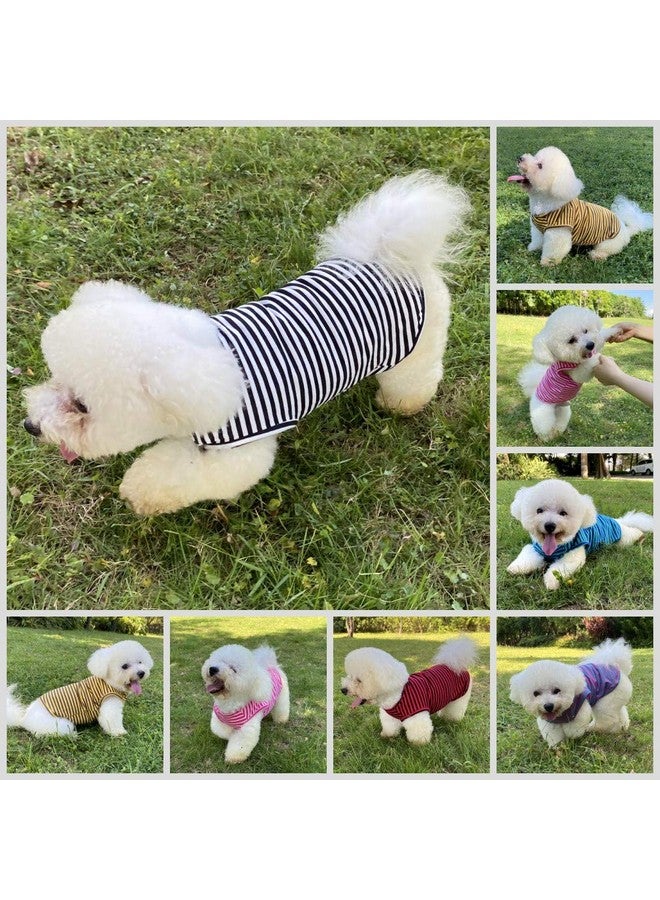 LEVIBASIC Dog Shirts Cotton Striped TShirts, Breathable Basic Vest For Puppy And Cat, Super Soft Stretchable Doggy Tee Tank Top Sleeveless, Fashion & Cute Color For Boys And Girls (M, Black+Red)  - Image 4