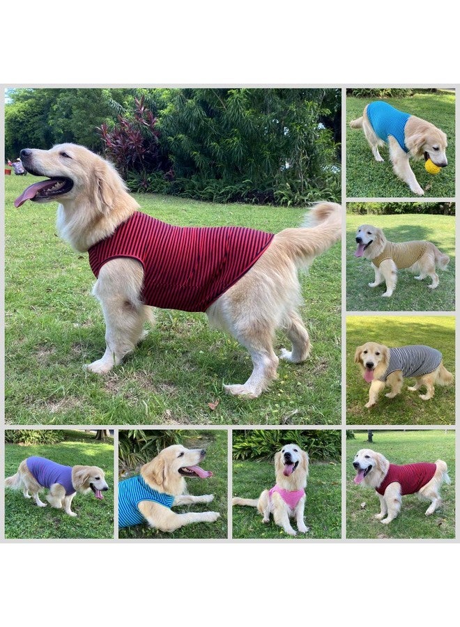 LEVIBASIC Dog Shirts Cotton Striped TShirts, Breathable Basic Vest For Puppy And Cat, Super Soft Stretchable Doggy Tee Tank Top Sleeveless, Fashion & Cute Color For Boys And Girls (M, Black+Red)  - Image 5