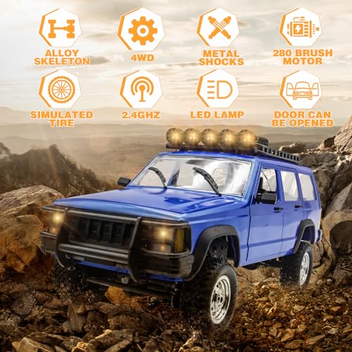 Fistone 1:12 Scale Remote Control Car, RC Rock Crawler, 2.4Ghz 4WD Off-Road Remote Control Truck with LED Light, All Terrains Climbing Vehicle, Waterproof Outdoor RC Car Kids Age 8-12 Adults Gifts - Image 2