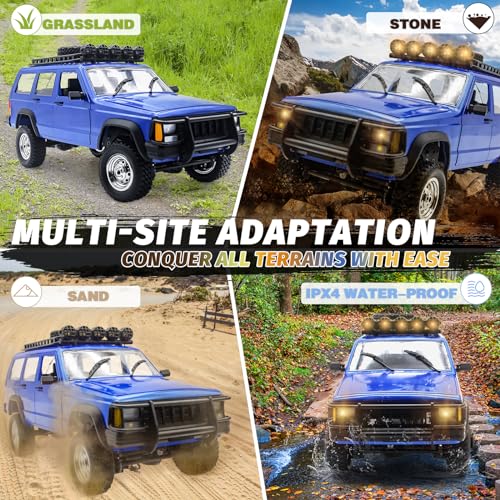 Fistone 1:12 Scale Remote Control Car, RC Rock Crawler, 2.4Ghz 4WD Off-Road Remote Control Truck with LED Light, All Terrains Climbing Vehicle, Waterproof Outdoor RC Car Kids Age 8-12 Adults Gifts - Image 3